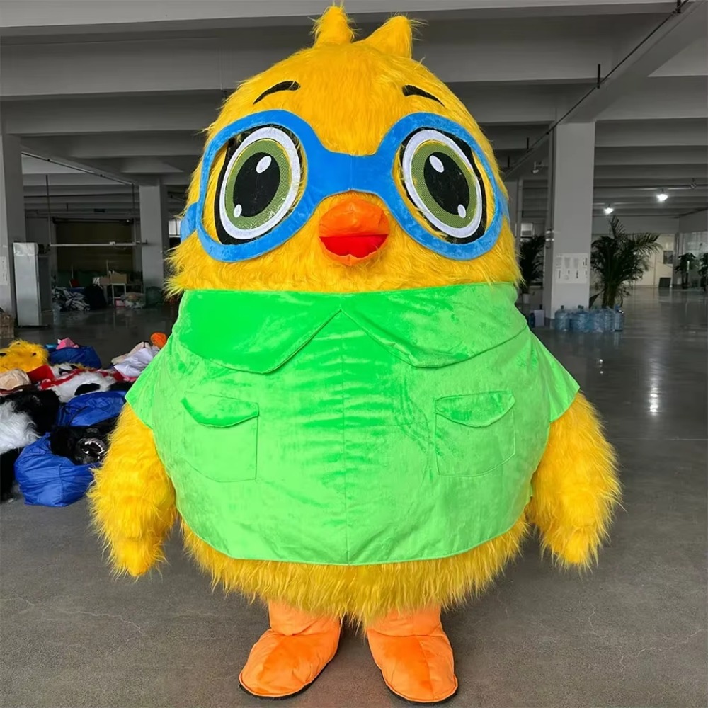 Costumes - Aufblasbarer Vogel mit Brille Maskottchen-Kostüm für