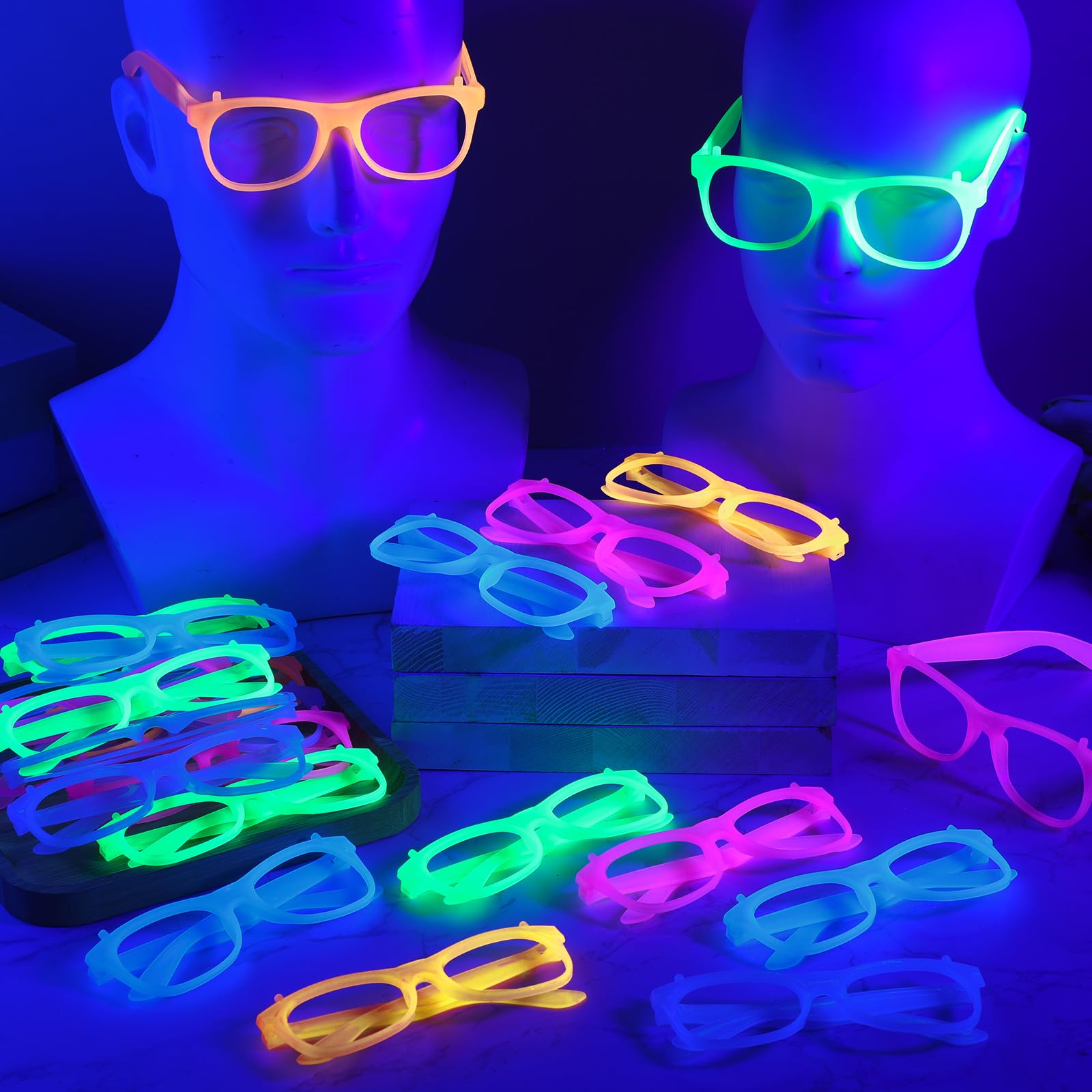 2/24 Stück Leuchtende Neon-Bri – Glow In The Dark Party Glasses Bewertung und Preis