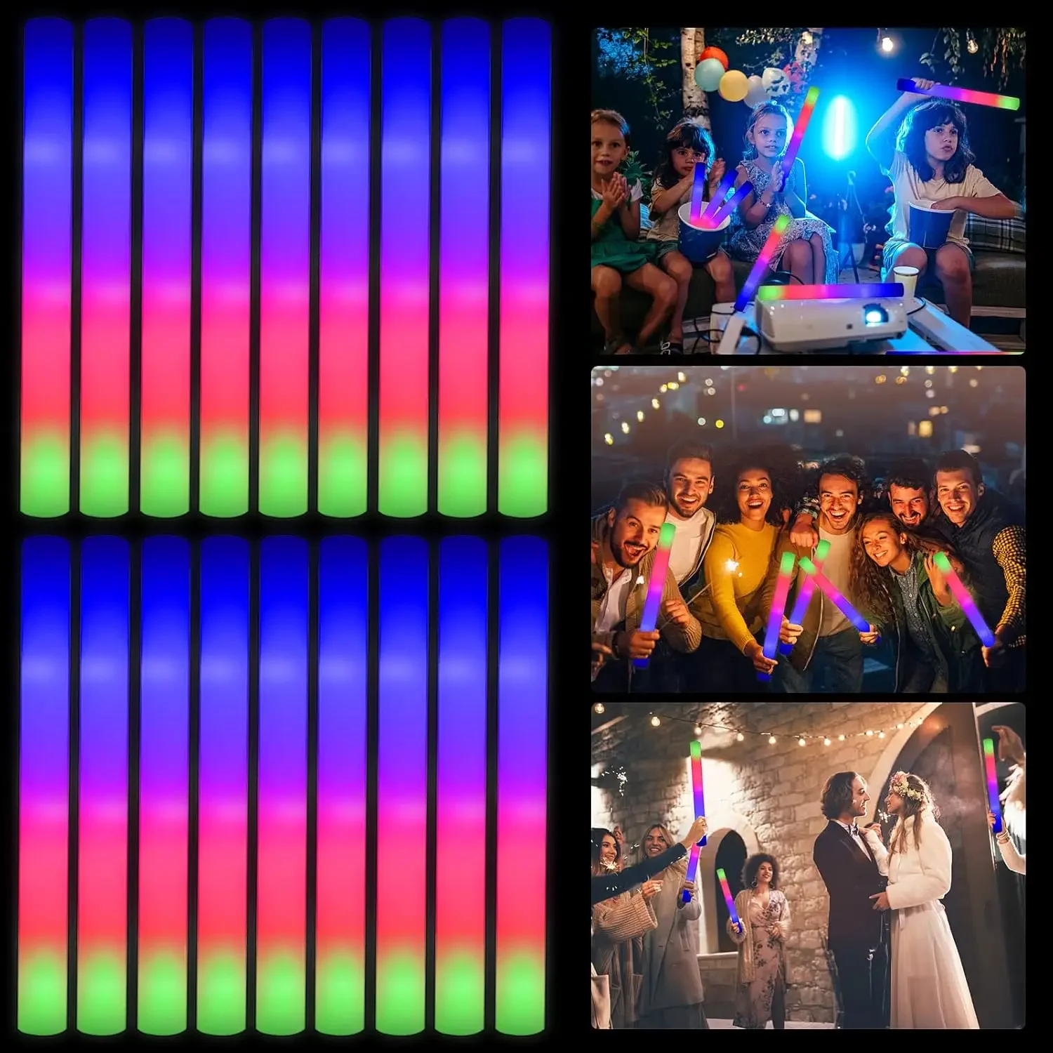 2Z-50PCS LED-Schaumstoff-Leuch – Flashing Led Foam Sticks Party Bewertung und Preis